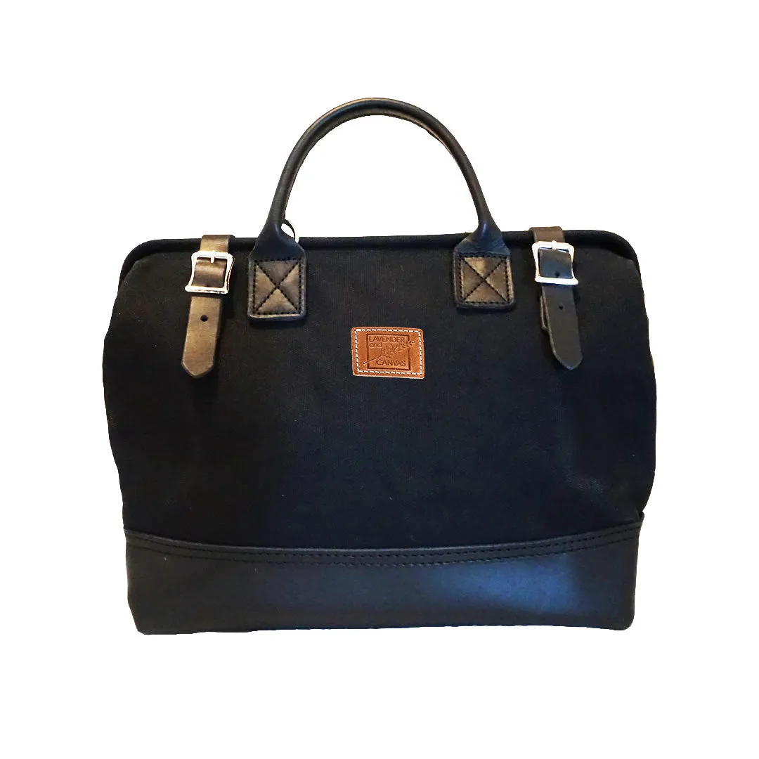 14" Carpenter Bag in Jet Black with Black Leather Bottom