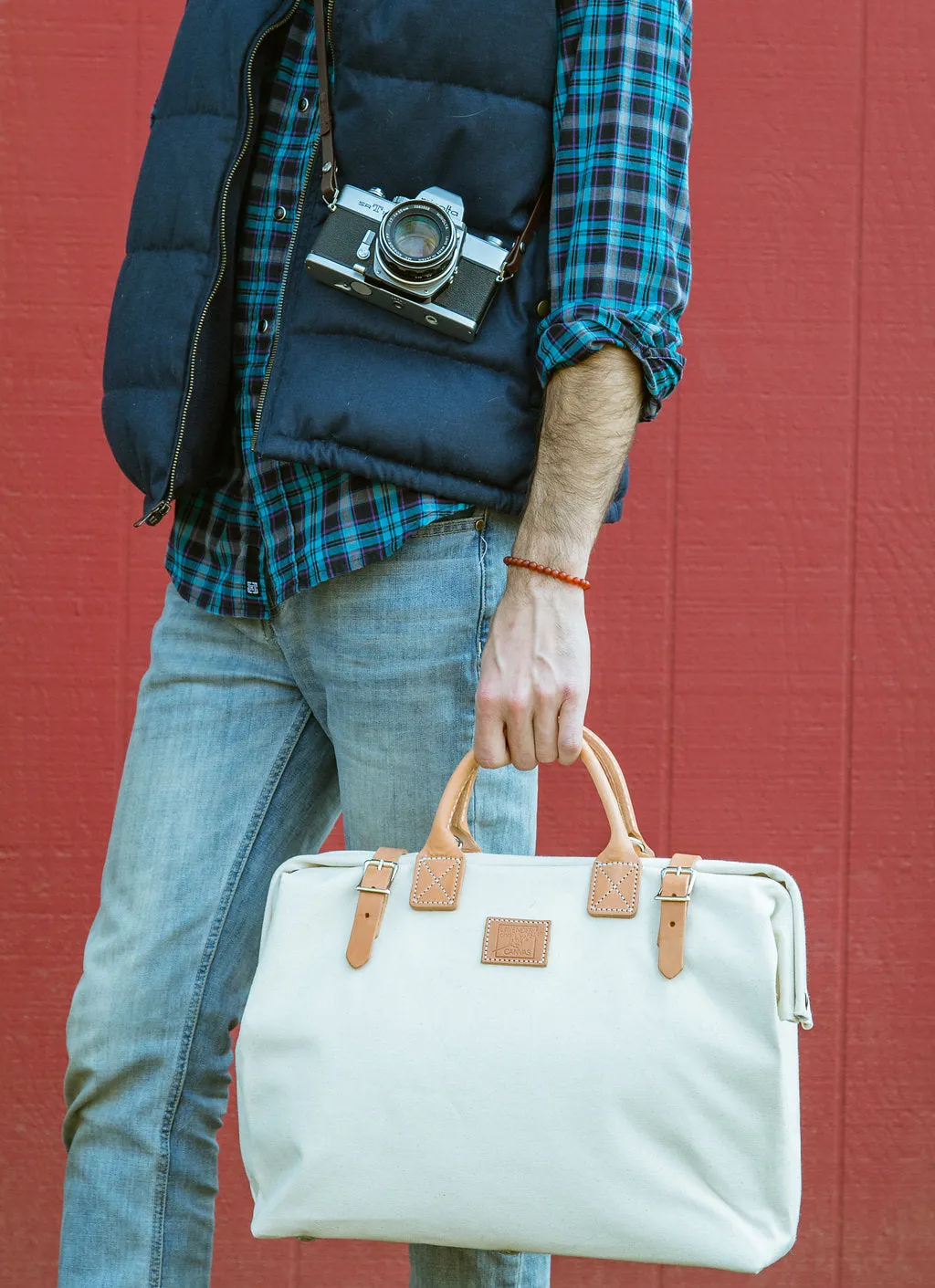 16" Carpenter Bag in Natural Canvas