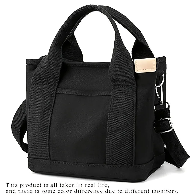 1pc Stylish Mini Canvas Tote Handbag - Durable, Fashionable, and Versatile Crossbody Bag for Women and Men - Perfect for Daily Use, Travel, and Outdoor Activities in 2023