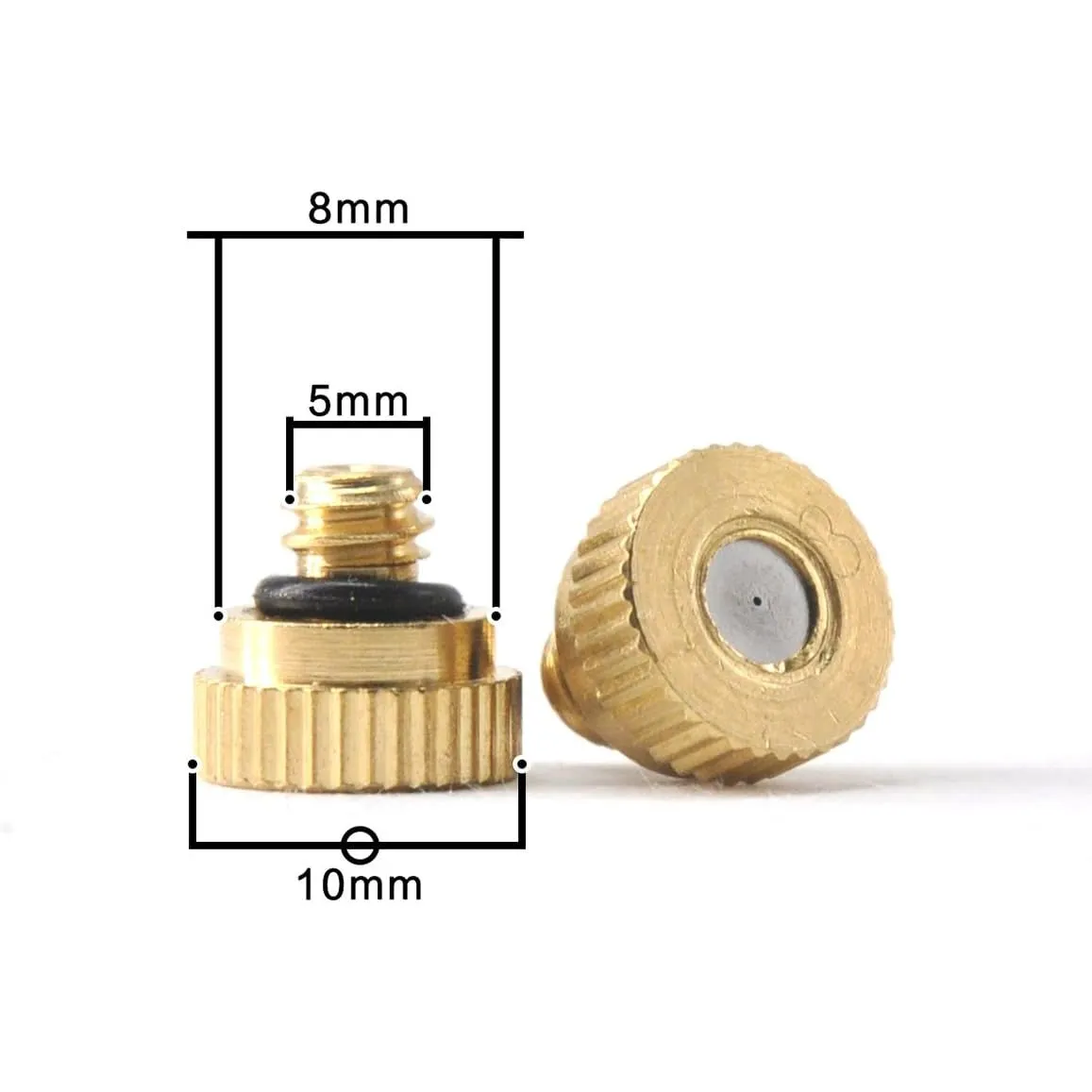 22x Brass Misting Nozzles 0.012" Orifice (0.3 mm) 10/24 UNC