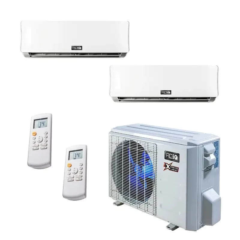 27,000 BTU 23 SEER2 ACiQ 2-Zone Wall Mounted Mini Split System - Extreme Heat - WiFi Enabled - 9K   18K