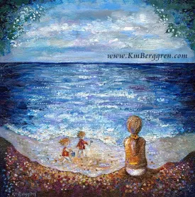 A Million Memories Of Love - 2 Kids Beach Art Print