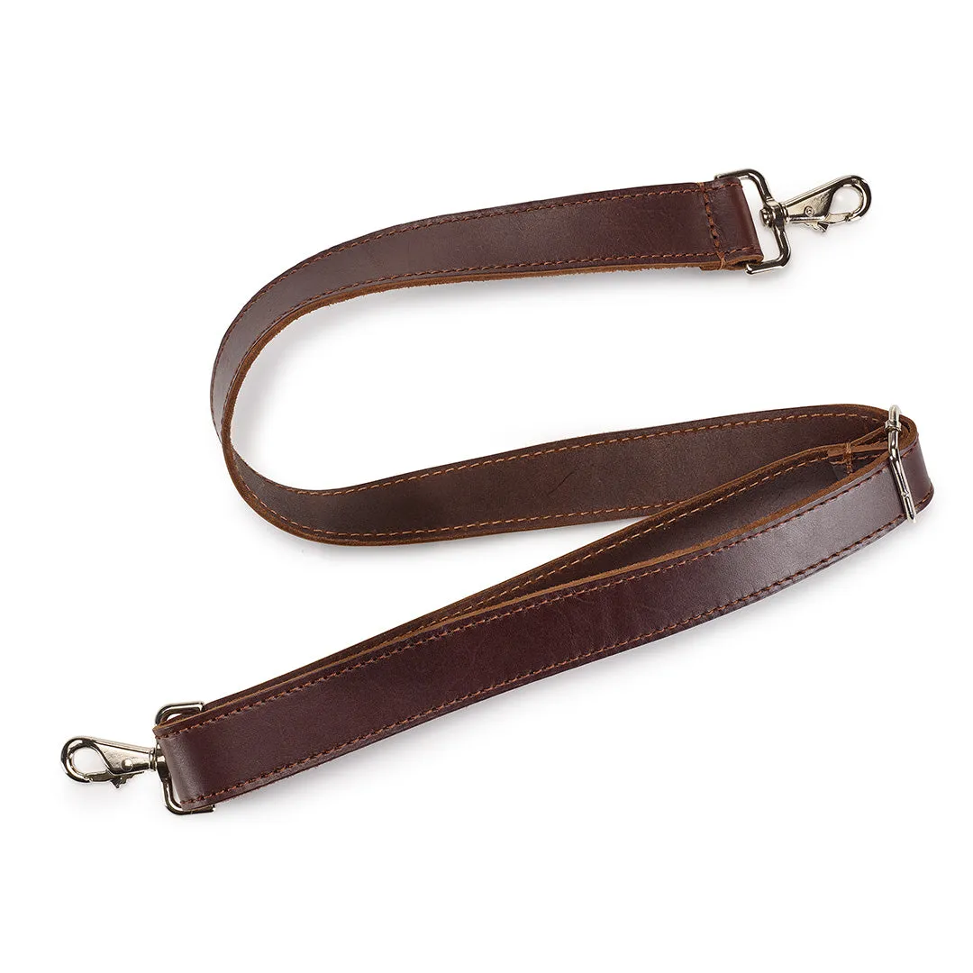 Adjustable Leather Shoulder Strap || Dark Brown Latigo Leather