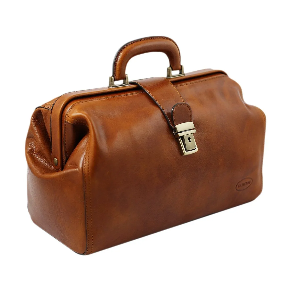 Alfie Genuine Leather Carry On Professional Doctor Briefcase Bag Tan