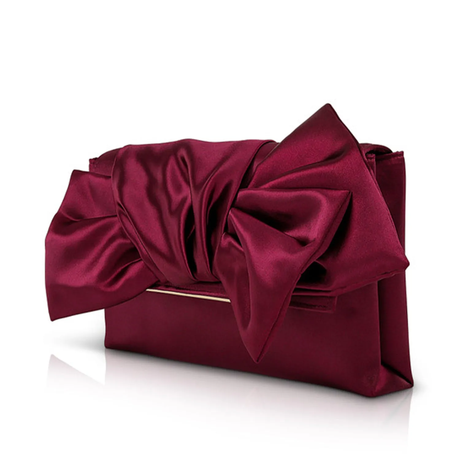 Badgley Mischka Women's Tie Bow Clutch in Bordeaux