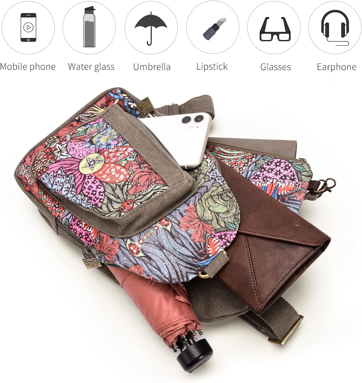 Black Butterfly Chest Bag Women's Crossbody Bag