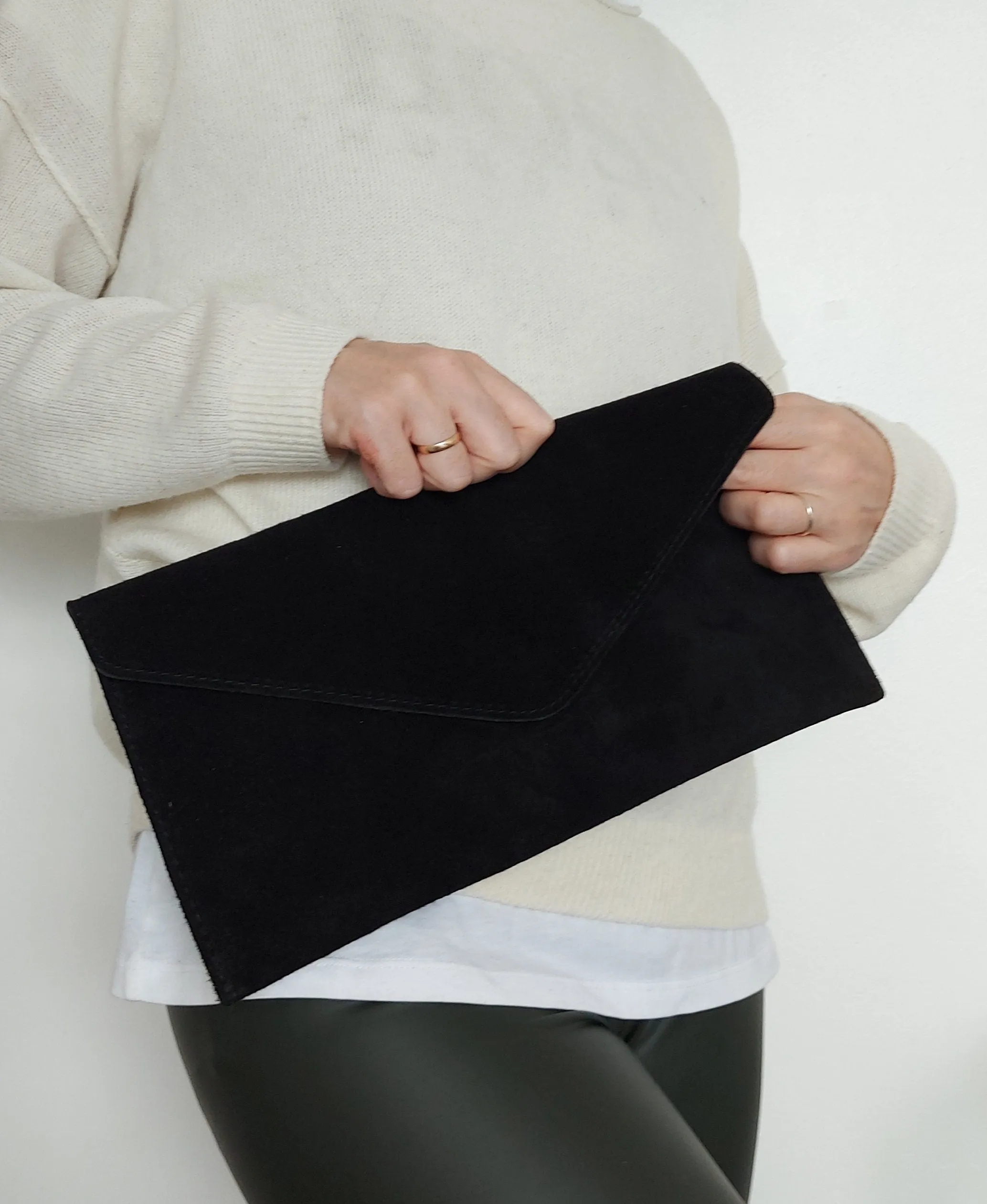 Black Envelope Clutch Bag