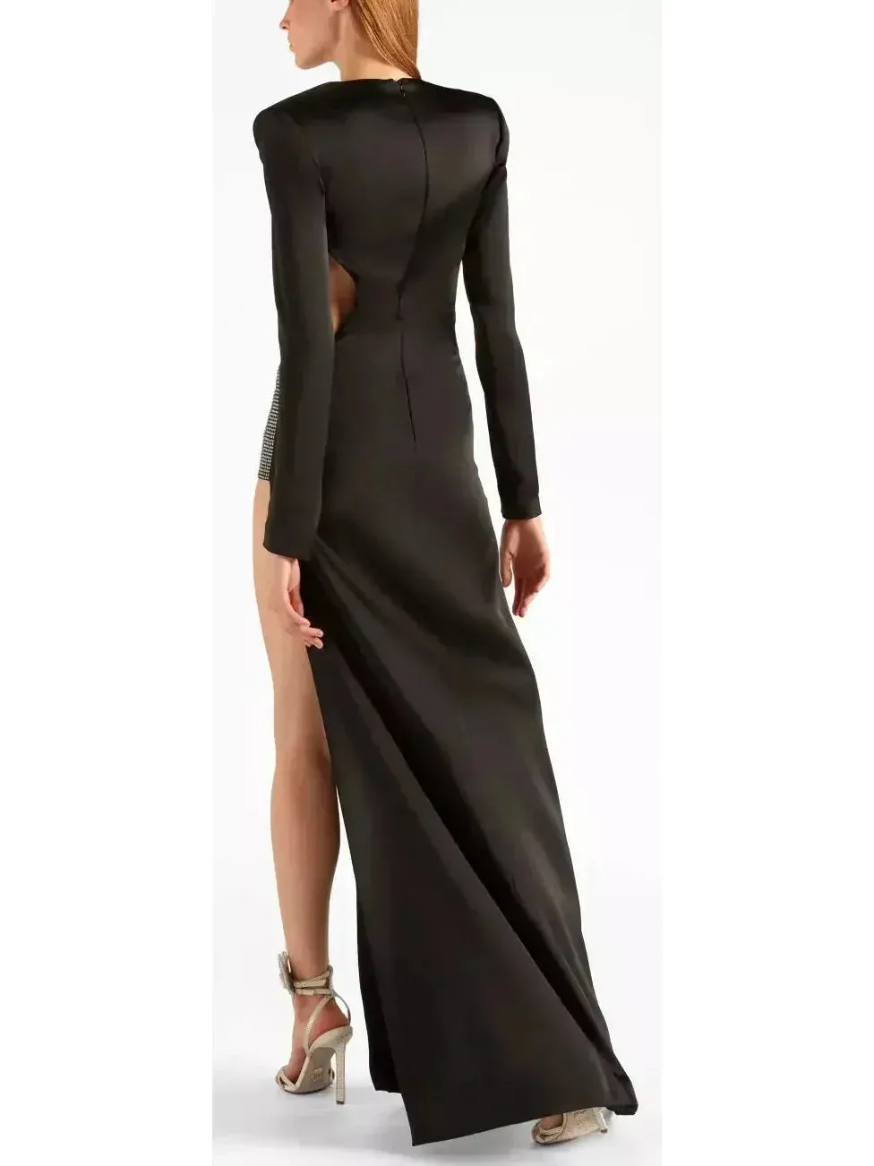 Black Evening Dress with Rhinestones