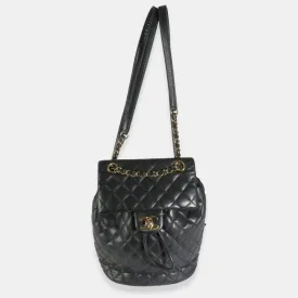 Black Quilted Calfskin Urban Spirit Backpack Bag