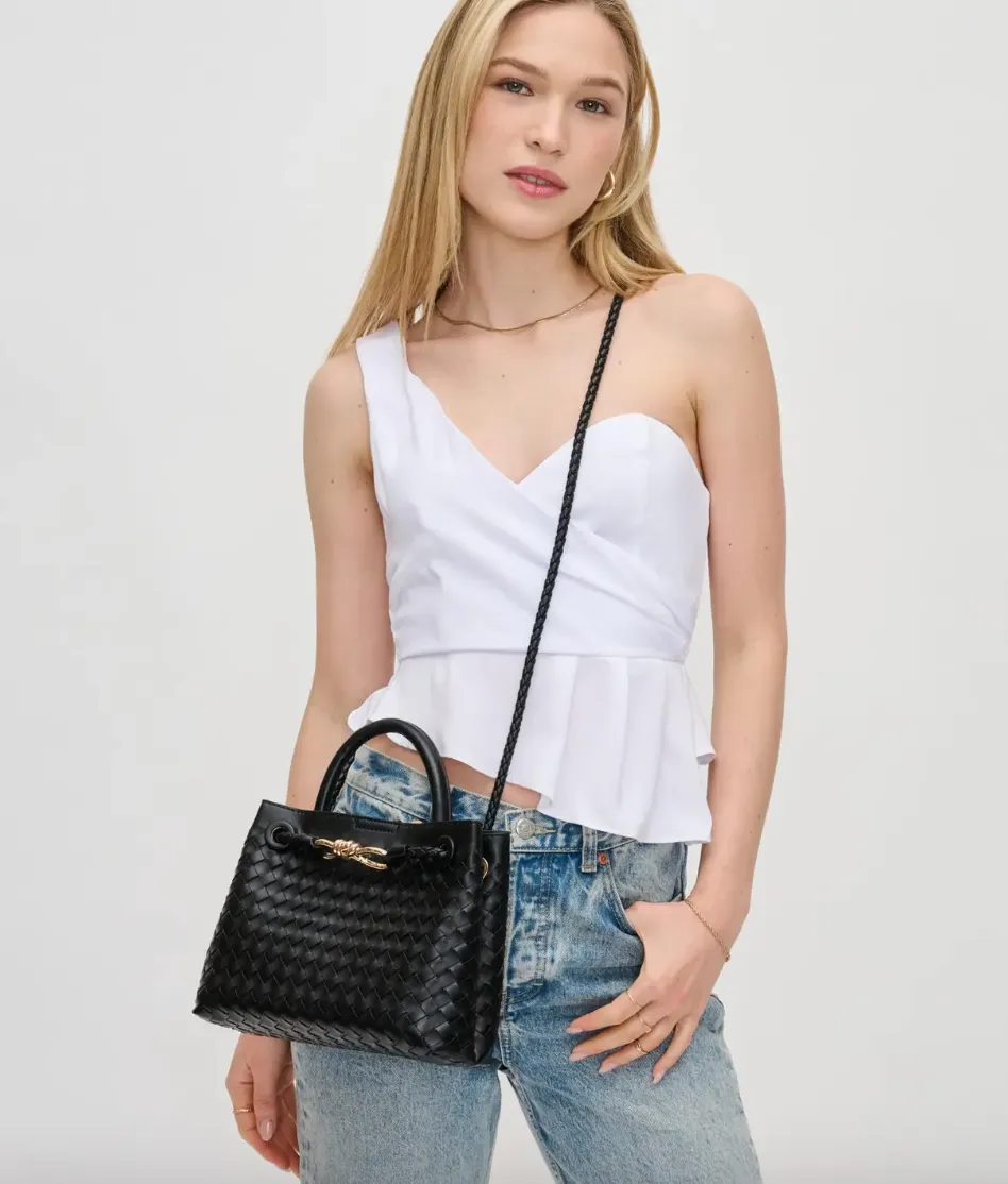 Blakely - Woven Crossbody Bag (Black)