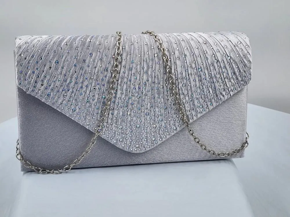 BM Creations Evening Clutch B102-SLVR Silver