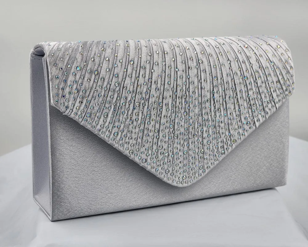 BM Creations Evening Clutch B102-SLVR Silver