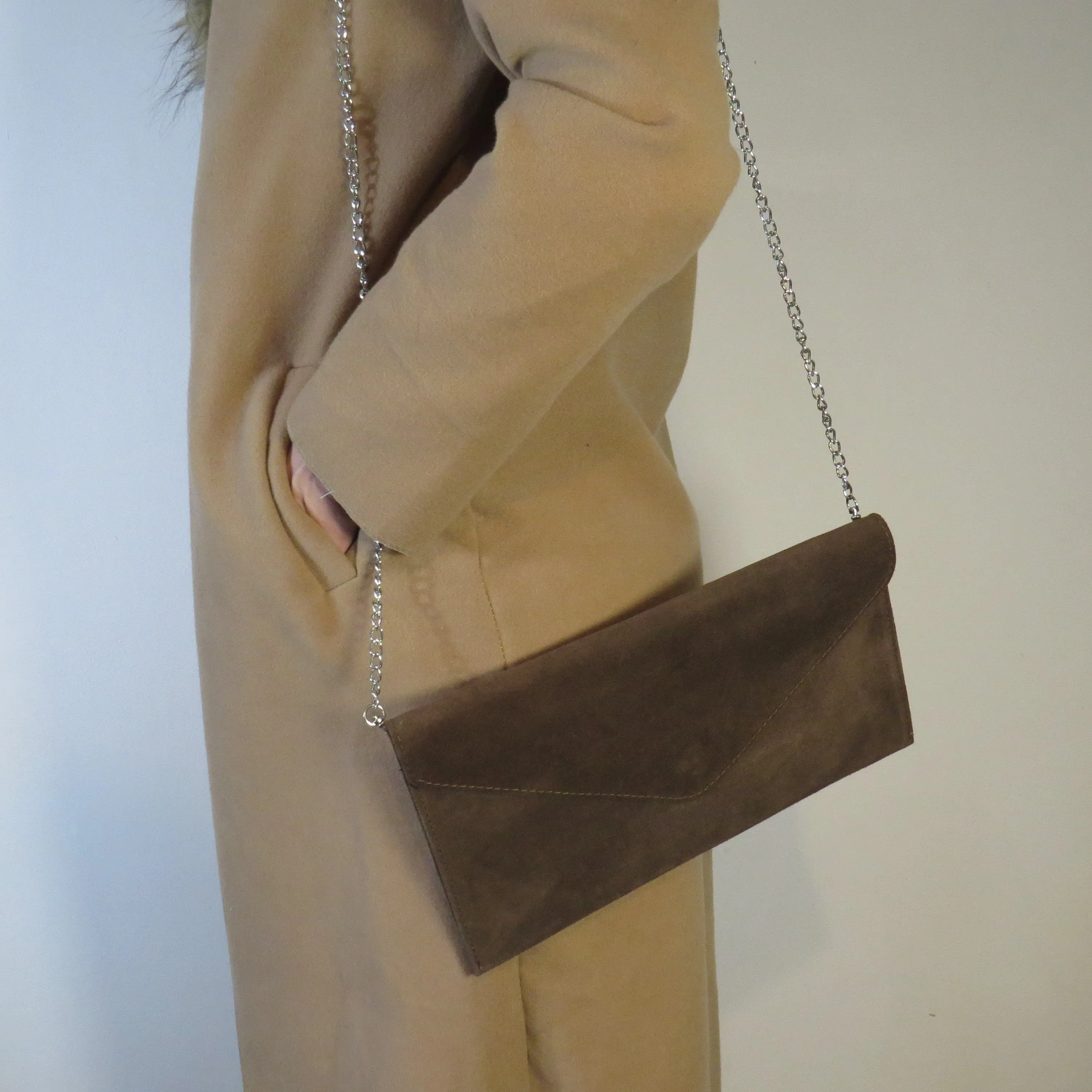 Brown Envelope Clutch Bag