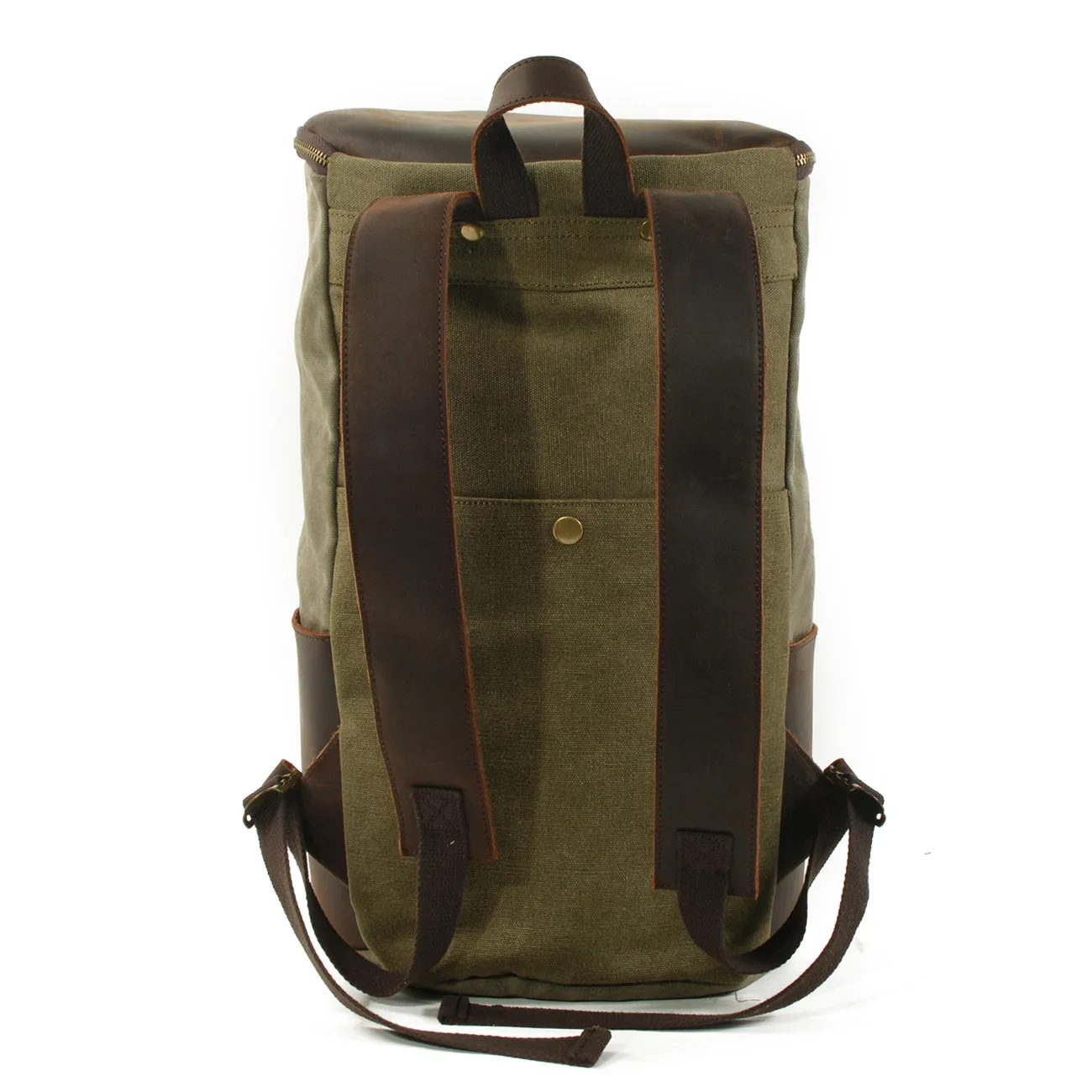 Bucket backpack,Waxed Canvas Backpack,Large Canvas Travel Backpack,Rucksack For Men-i7bags