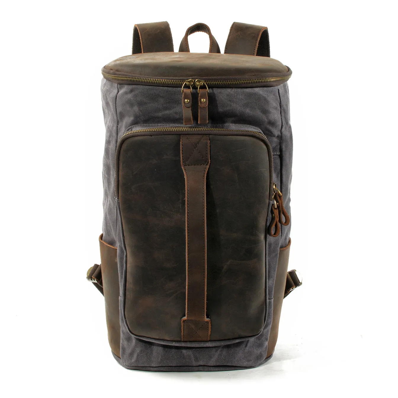 Bucket backpack,Waxed Canvas Backpack,Large Canvas Travel Backpack,Rucksack For Men-i7bags