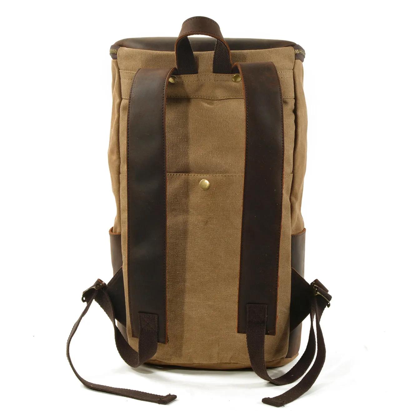 Bucket backpack,Waxed Canvas Backpack,Large Canvas Travel Backpack,Rucksack For Men-i7bags