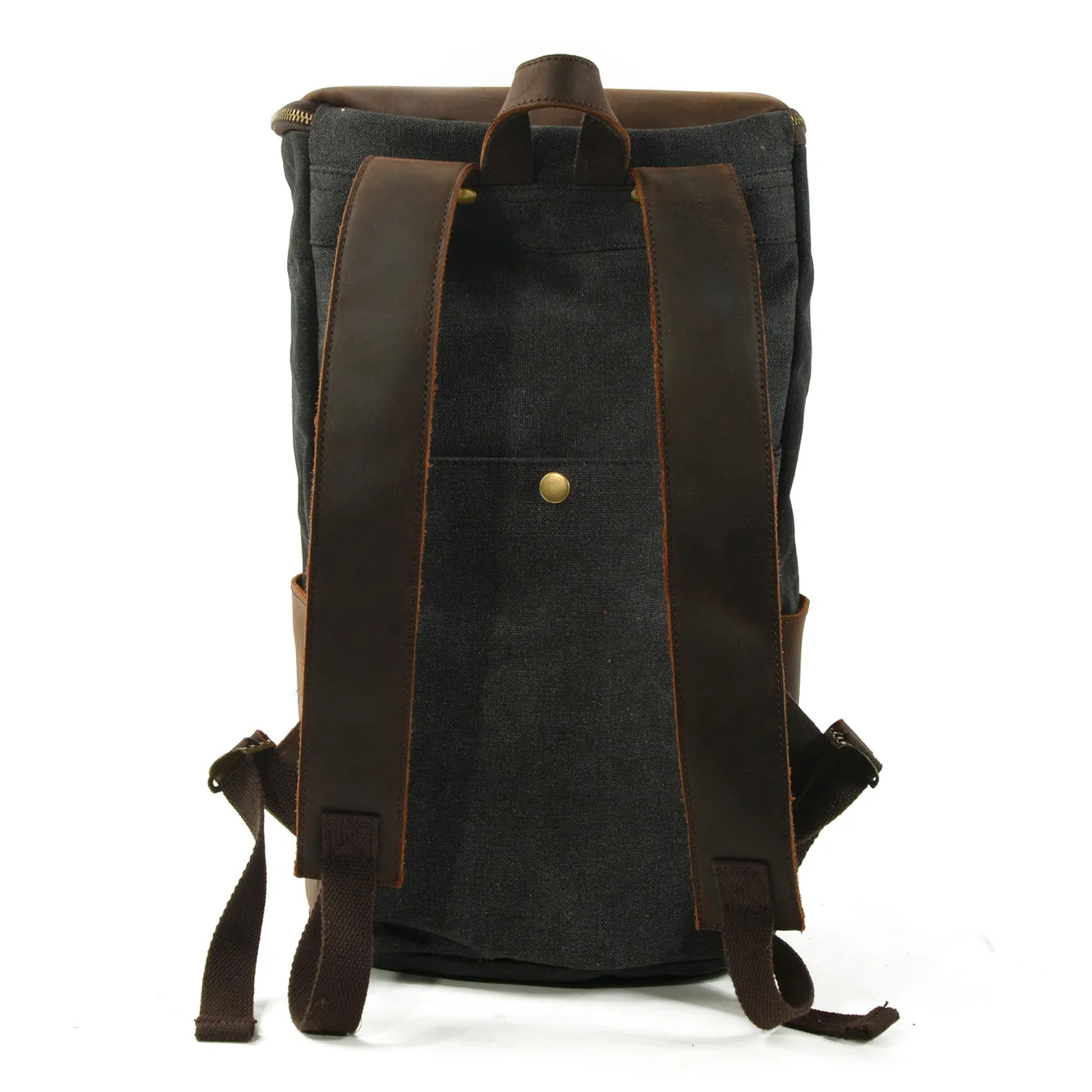 Bucket backpack,Waxed Canvas Backpack,Large Canvas Travel Backpack,Rucksack For Men-i7bags