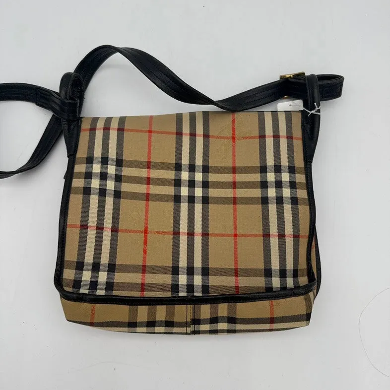 Burberry Nova Check Beige Canvas Shoulder Bag Medium