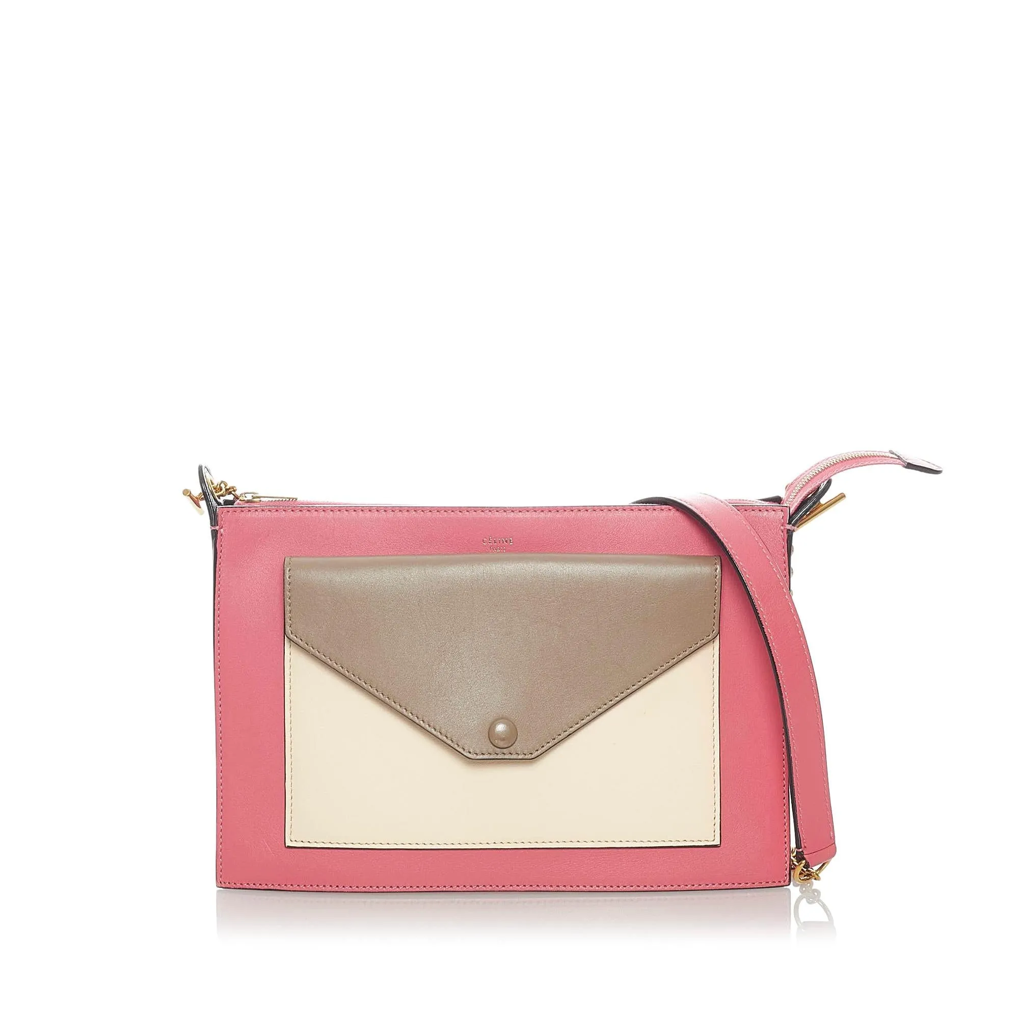 Celine Tricolor Zip Envelope Crossbody (SHG-34787)