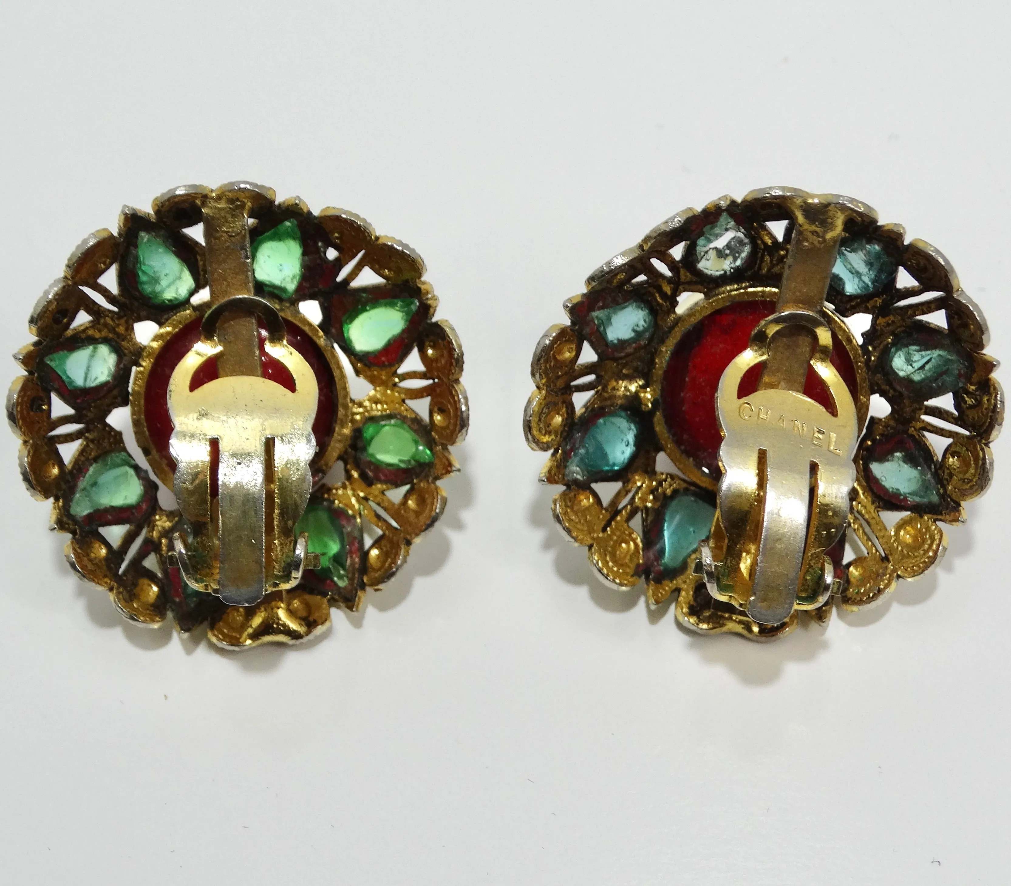 Chanel 1970s Rare Collectors Gripoix Earrings