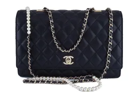 Chanel Black Limited Fantasy Pearls Classic Flap Evening Bag