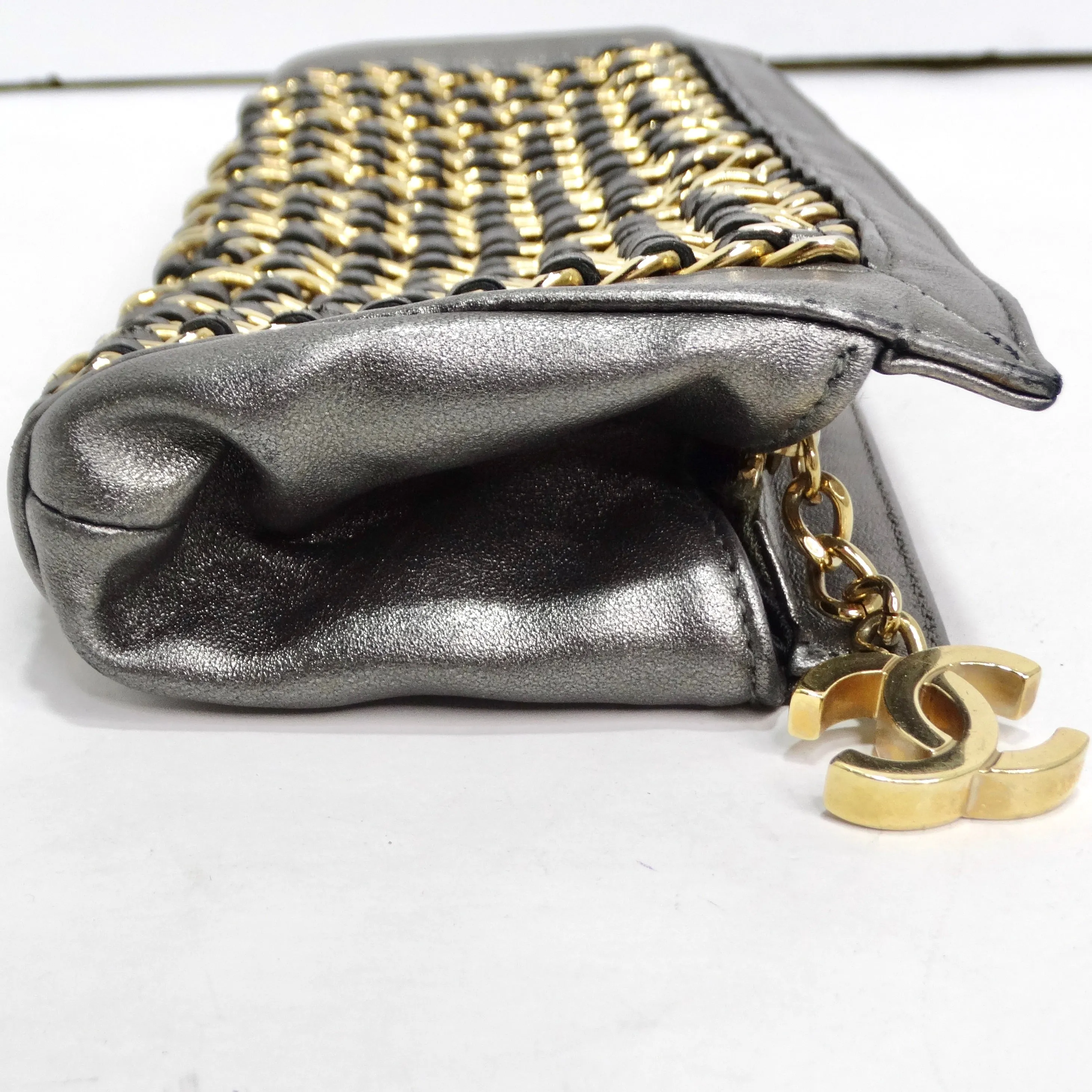 Chanel Lambskin Chain Embellished Clutch