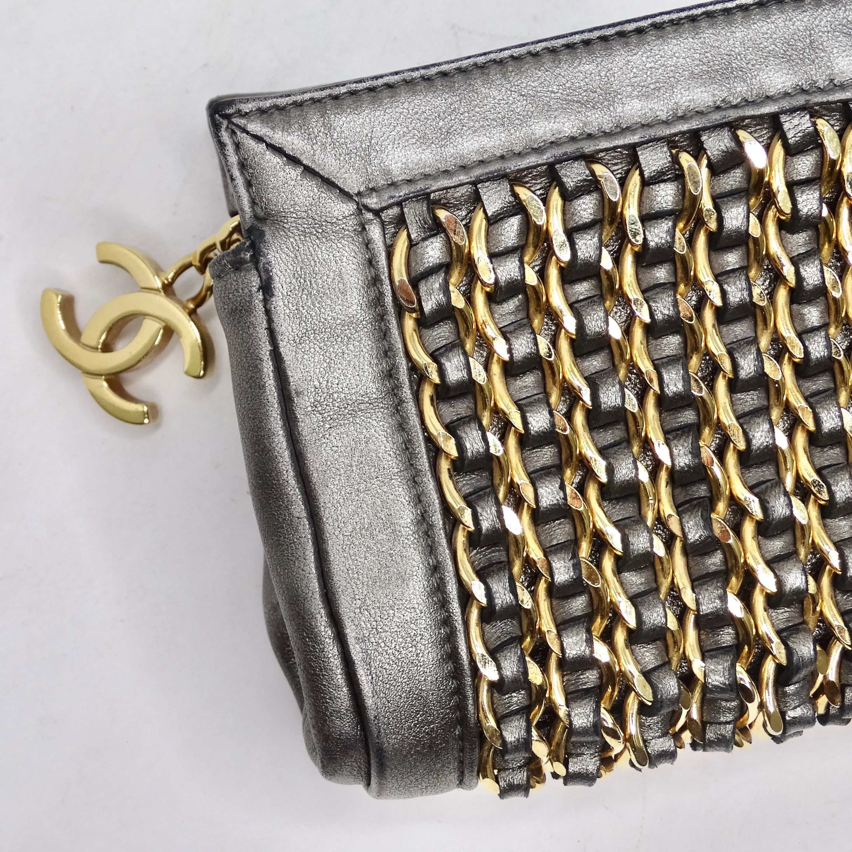 Chanel Lambskin Chain Embellished Clutch