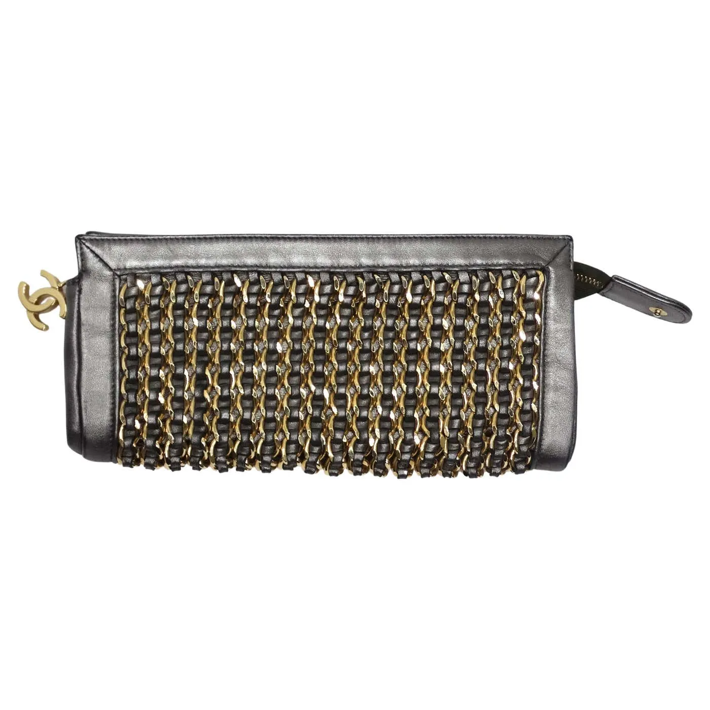 Chanel Lambskin Chain Embellished Clutch