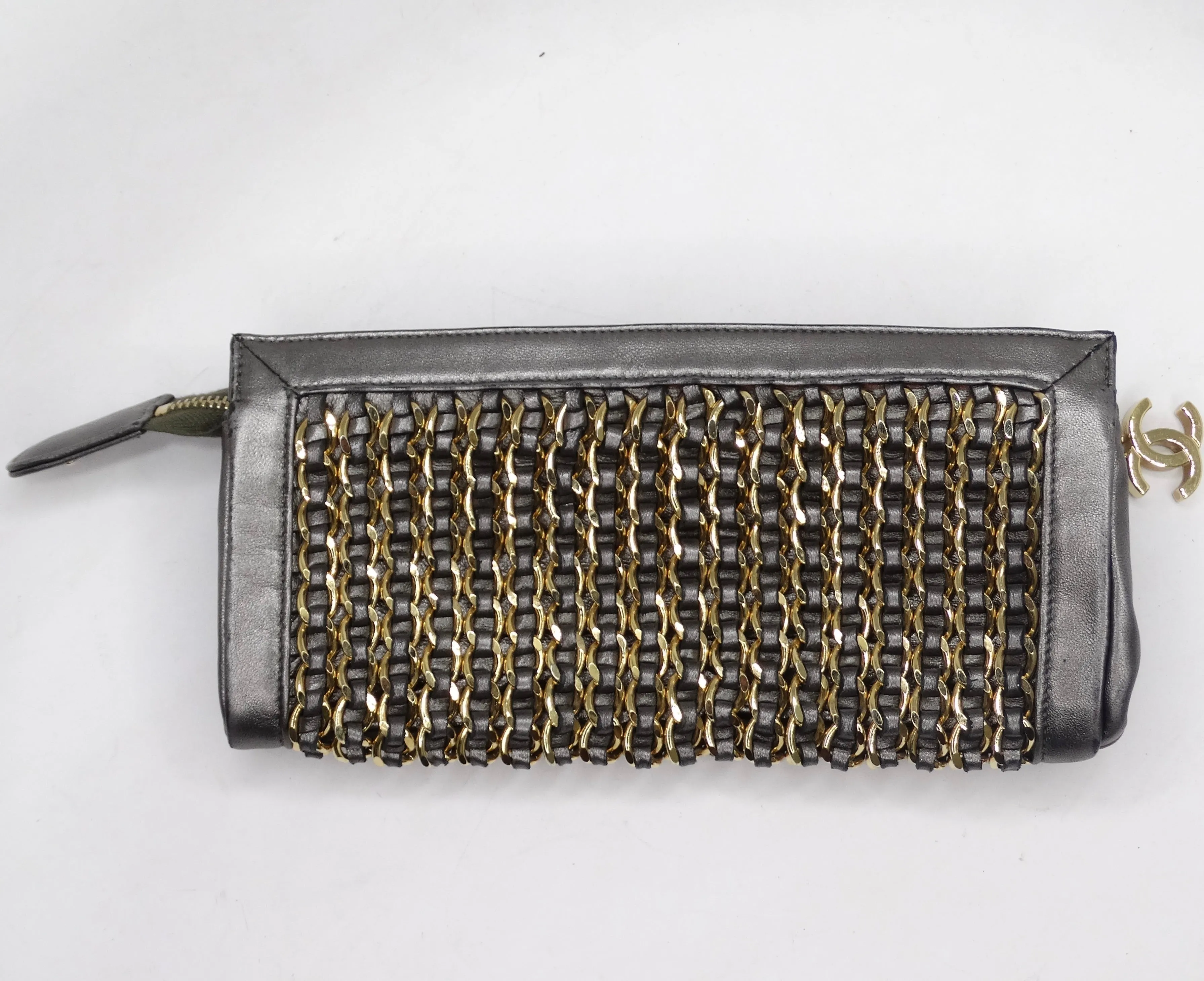 Chanel Lambskin Chain Embellished Clutch