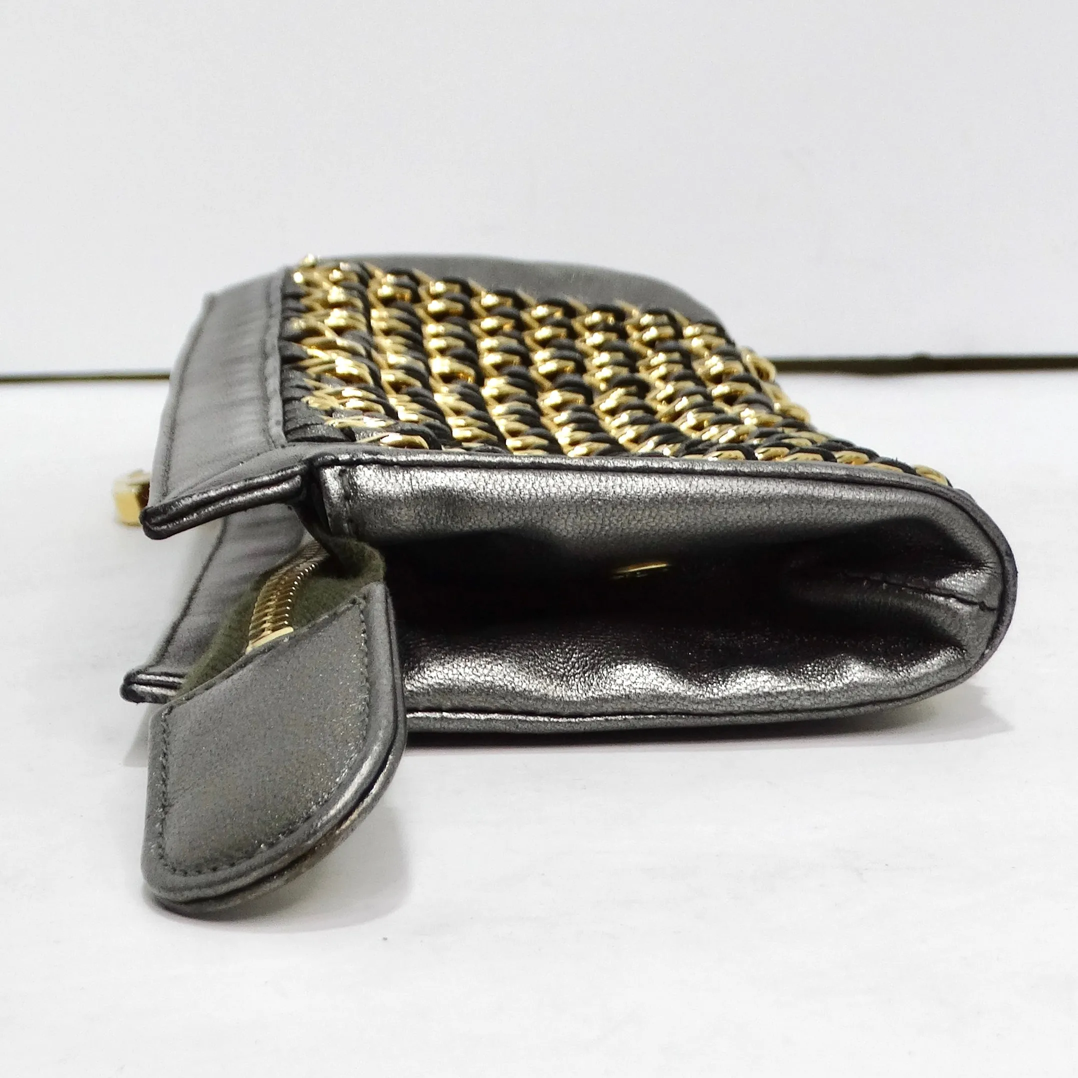 Chanel Lambskin Chain Embellished Clutch