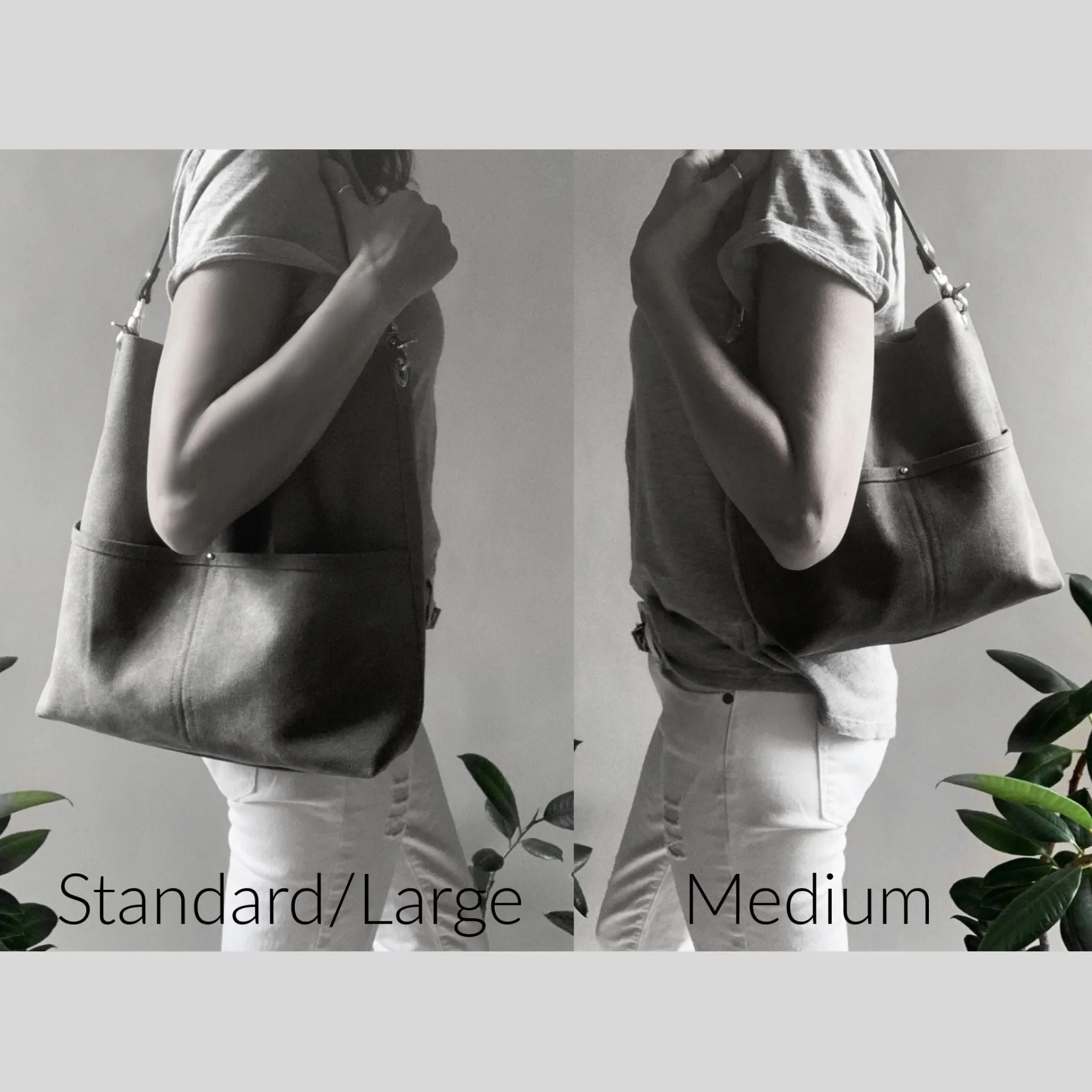 Charcoal Gray Hobo Tote Bag