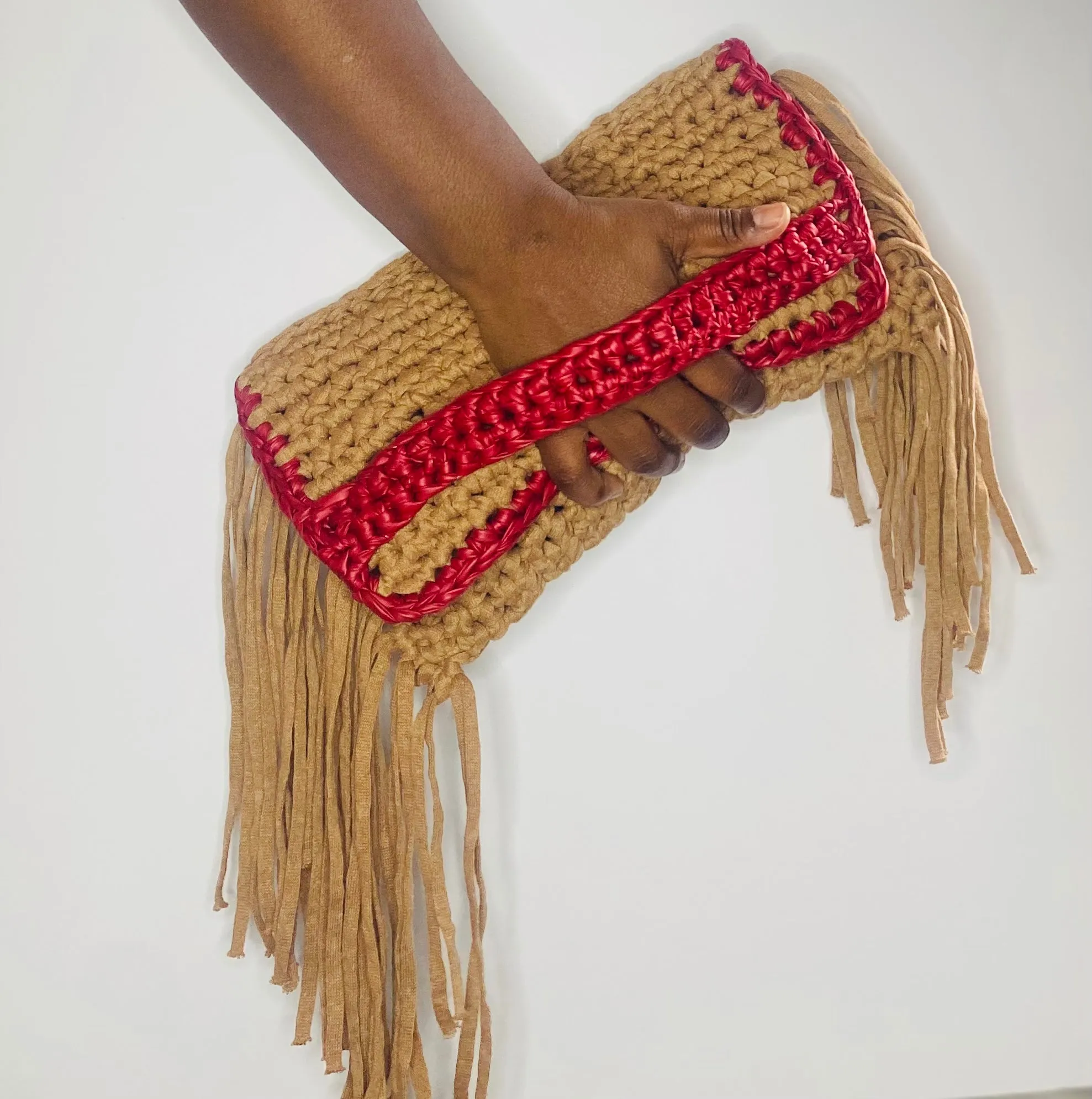 Cherry clutch, Kreations by V Luxury Crochet Handbag