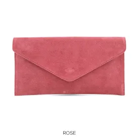 Coral Rose envelope clutch bag