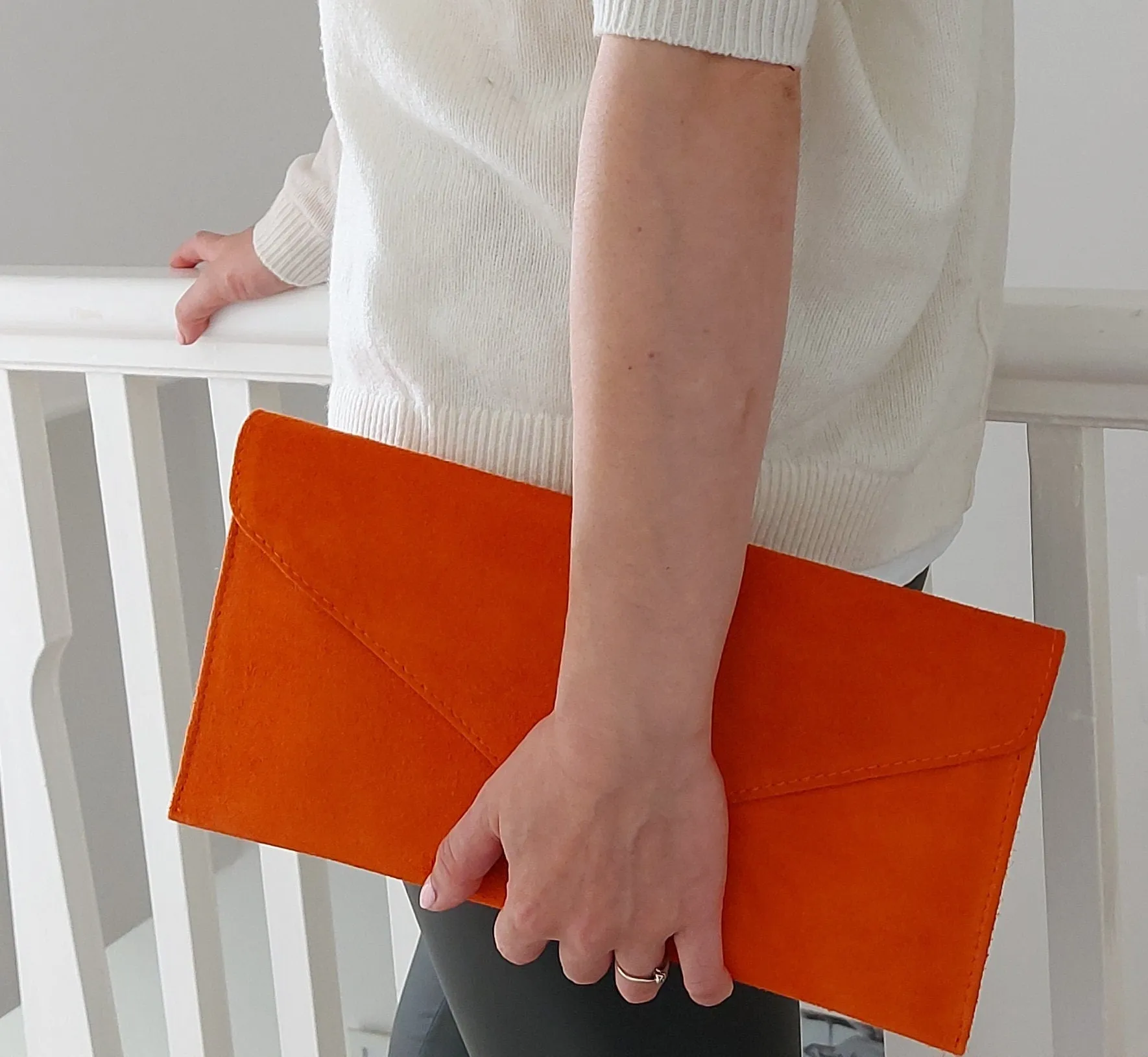 Coral Rose envelope clutch bag