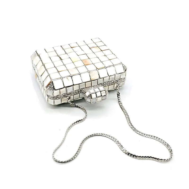 Crystal Rhinestone Luxury Evening Clutch Classical Square Shell Crystal Bag