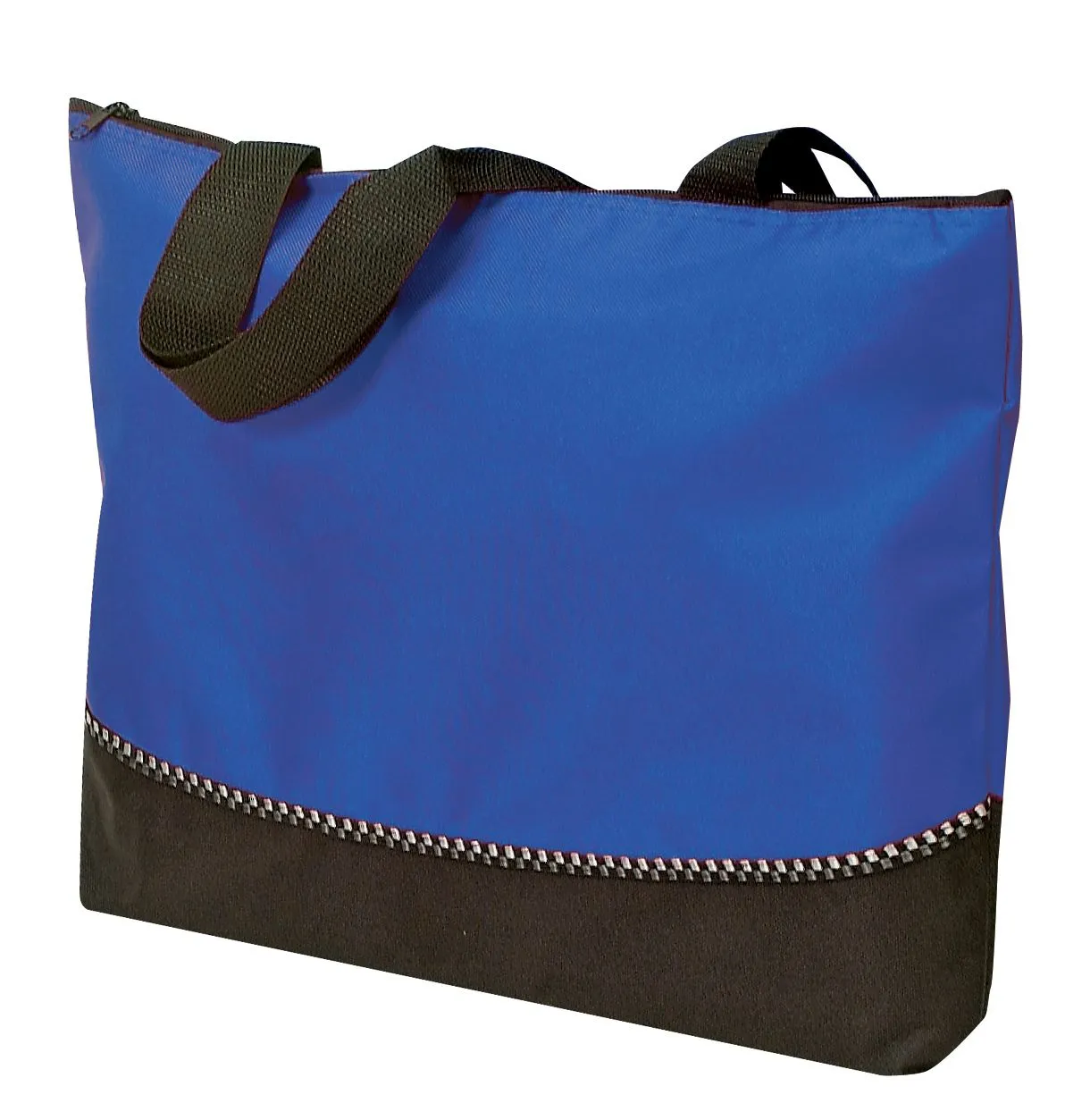 Custom Two-Toned Poly Tote Bag with Zipper Closure