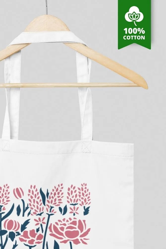 Cut Out Pink Flowers Zipper Tote Bag