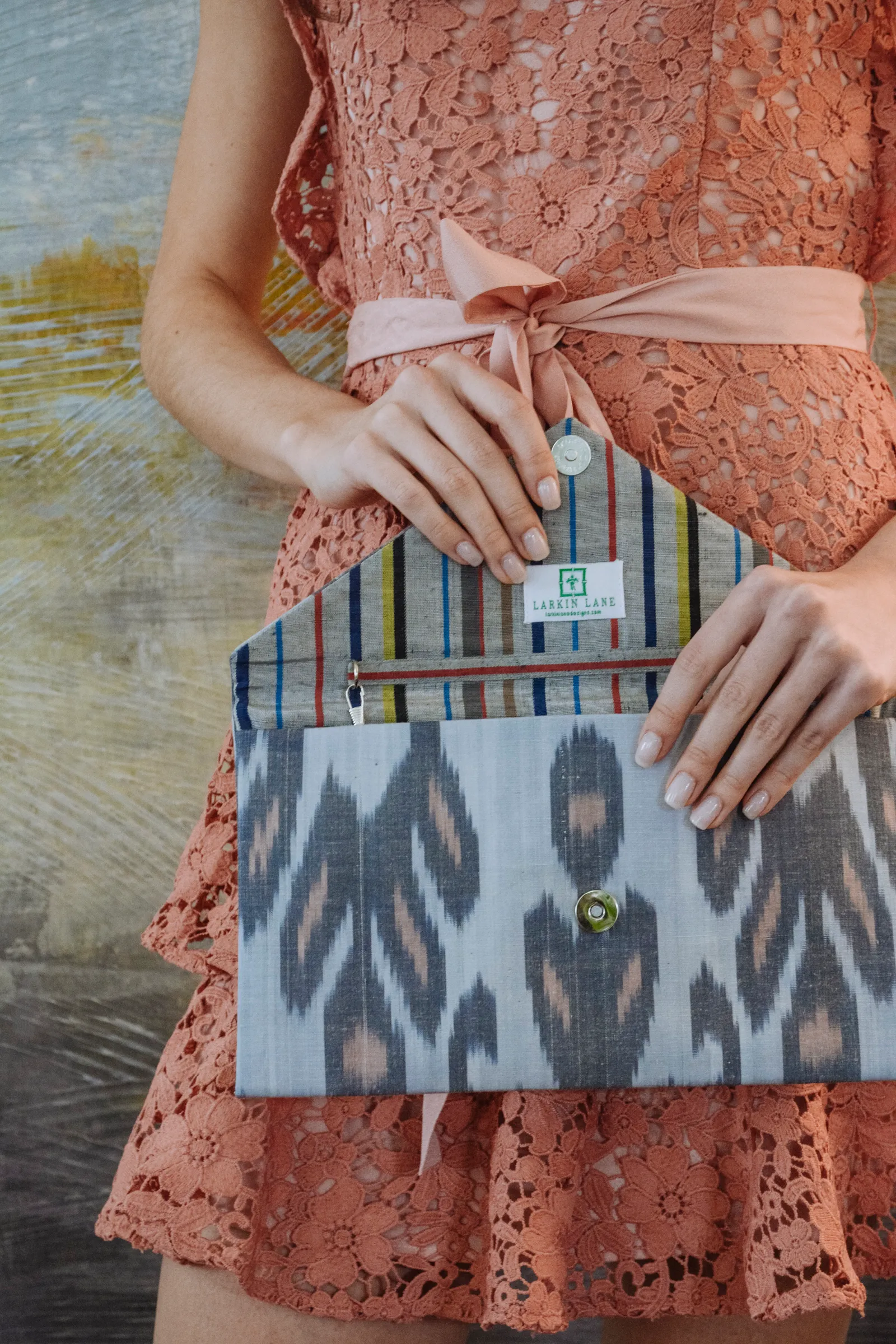 Edisto Silk Ikat Envelope Clutch - Large