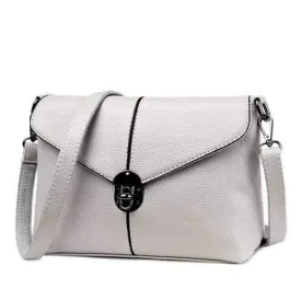 Elegant Hasp and PU Leather Design Crossbody Bag For Women - Gray