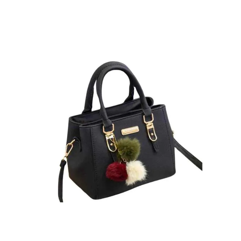 Faux Leather Handbag with Long Shoulder Straps