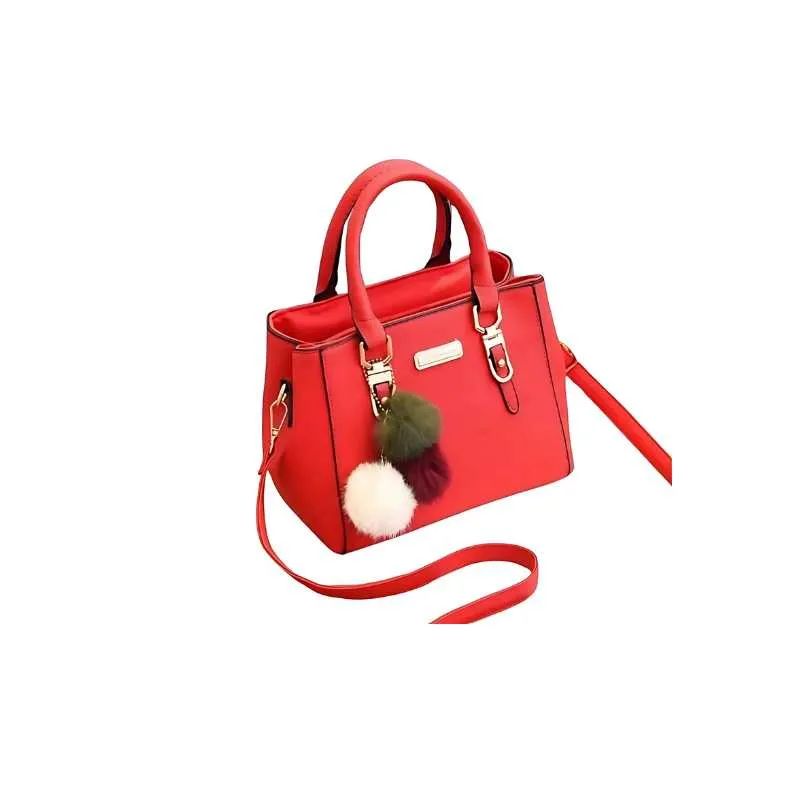 Faux Leather Handbag with Long Shoulder Straps