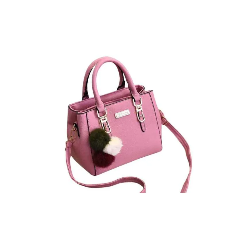 Faux Leather Handbag with Long Shoulder Straps