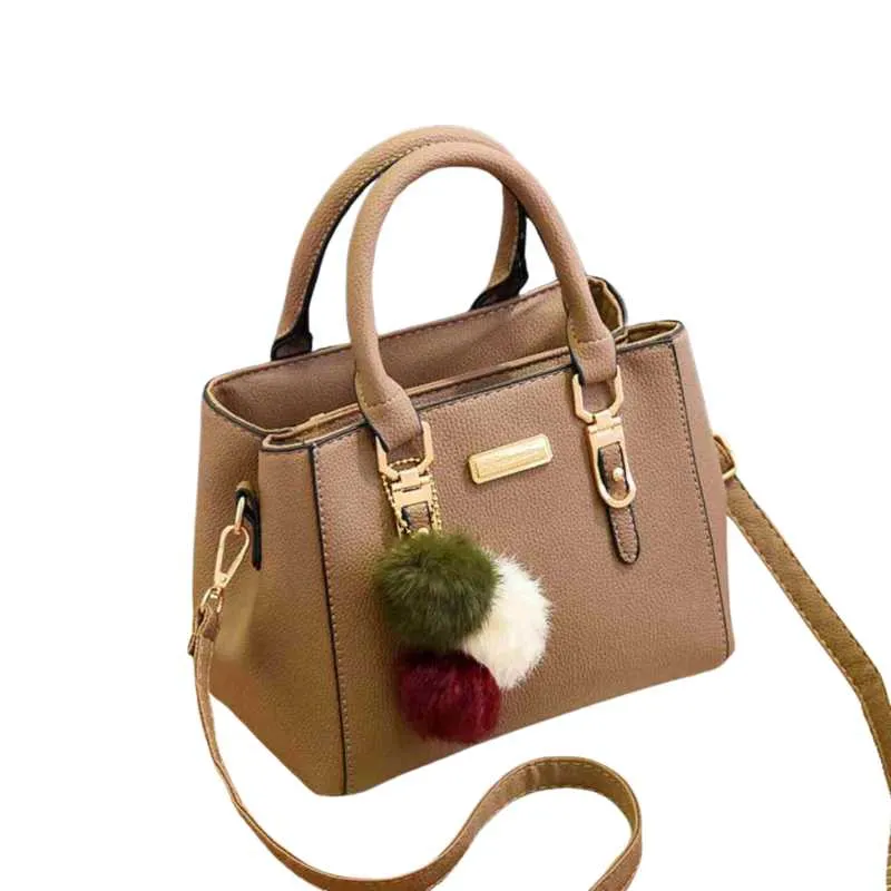 Faux Leather Handbag with Long Shoulder Straps