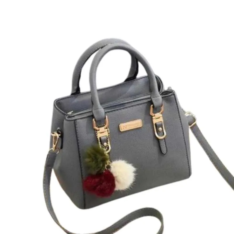 Faux Leather Handbag with Long Shoulder Straps