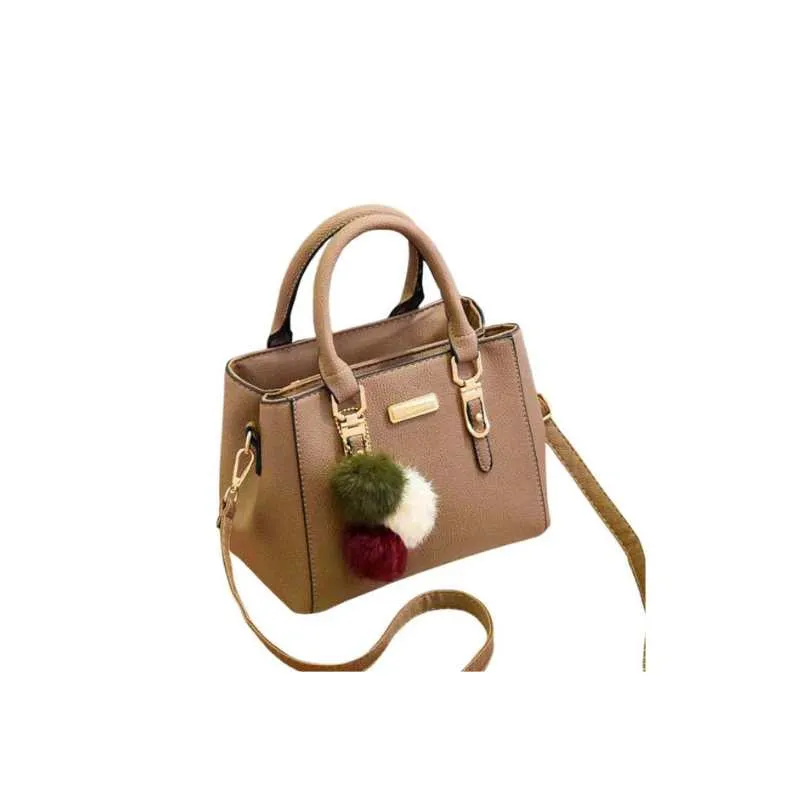 Faux Leather Handbag with Long Shoulder Straps