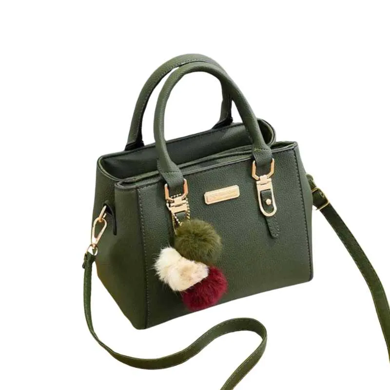 Faux Leather Handbag with Long Shoulder Straps