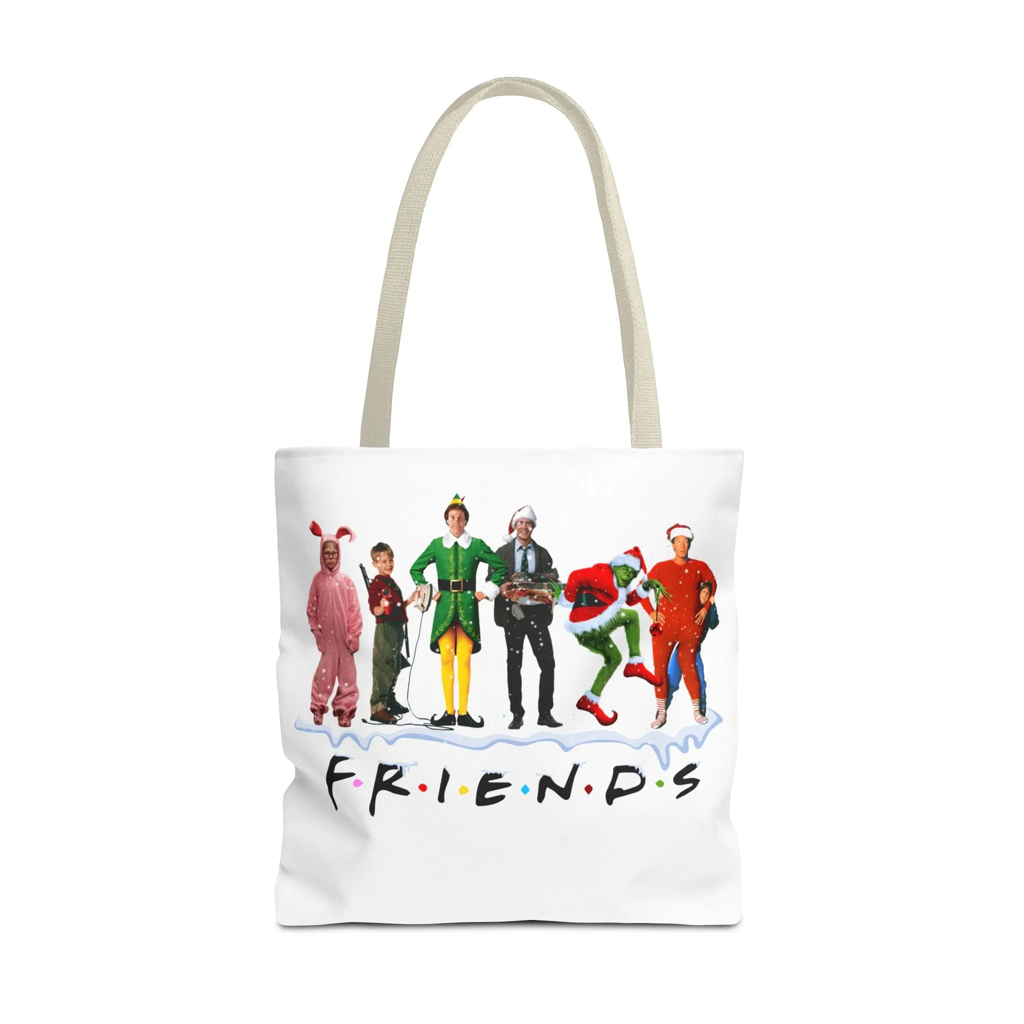 Festive Friends Tote Bag - Holiday Season Canvas Carryall