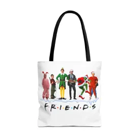 Festive Friends Tote Bag - Holiday Season Canvas Carryall