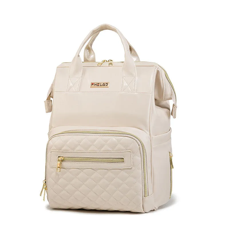 FheLAD Argyle Leather Diaper Backpack