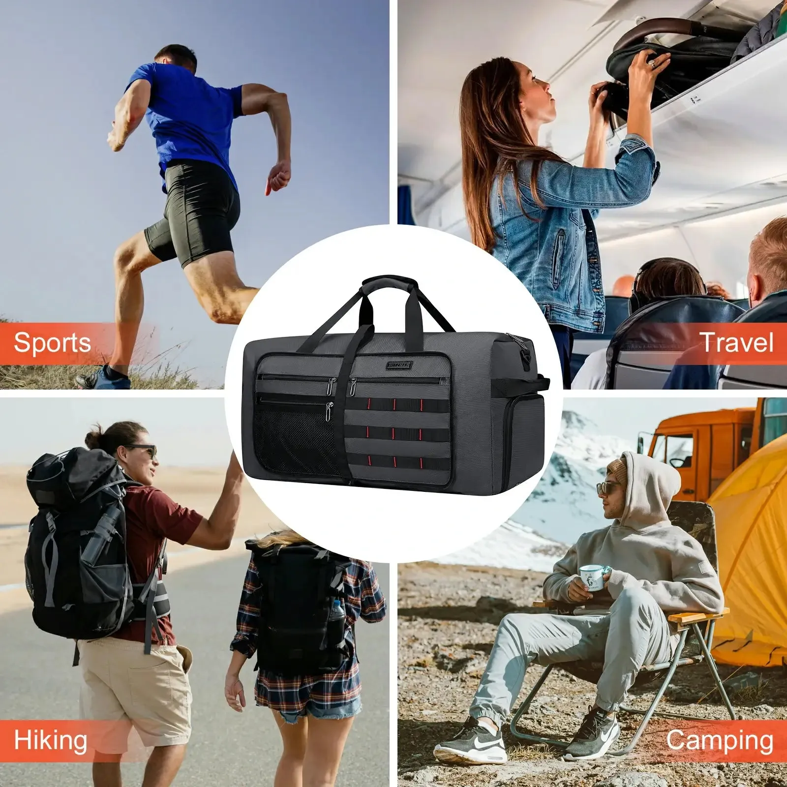 Foldable Duffel Bag for Travel 65L Lightweight Packable